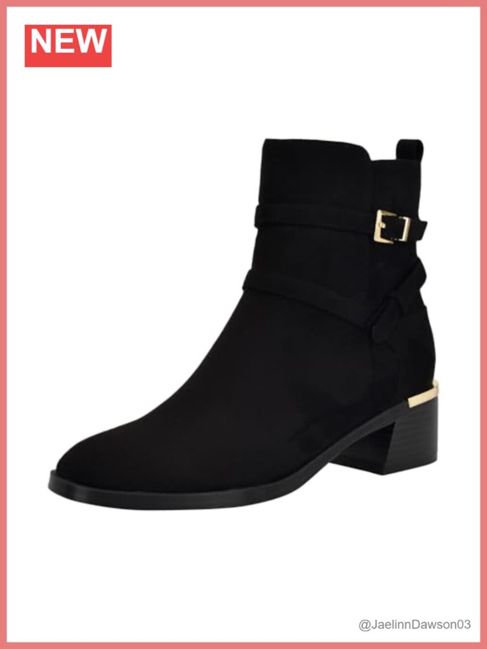 Faux Suede Mid-Calf Boots with Block Heel and Zip Closure